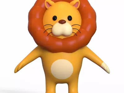 Lion Stylized Low-poly 3D model