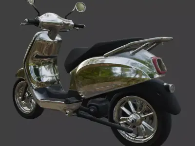 Vintage Retro Scooter 3D Model 3D model 3
