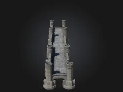 Castle Bridge Replica  Timeless Medieval Crossing 3D model