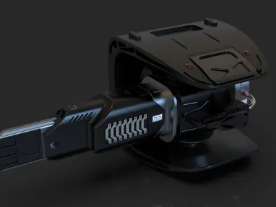 Laser Cannon Design - Weapon for Turret Low-poly 3D model
