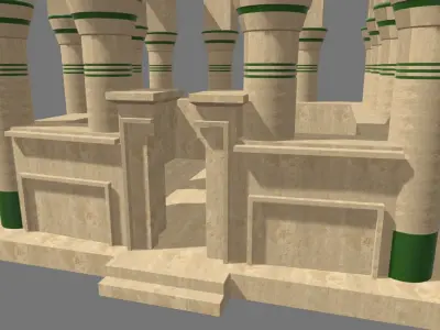 Low Poly Egyptian Temple 02 Low-poly 3D model