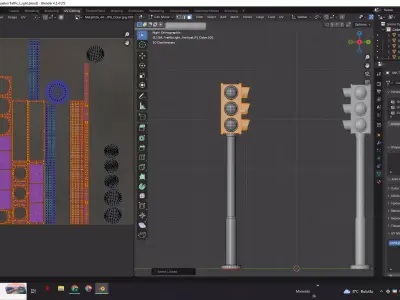Traffic Lights and Signal System - Low Poly Game Ready Low-poly 3D model