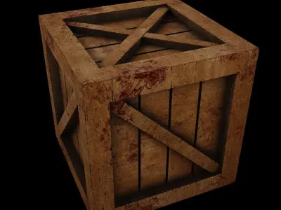 Wooden Game Box Low-poly 3D model