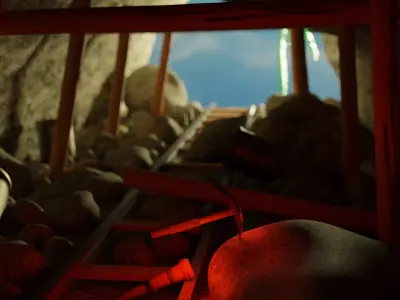 Mineshaft interior Free 3D model