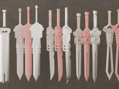 twenty-five Sword Base Mesh - Second Vol  Low-poly 3D model