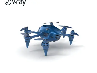 Underwater Spider Drone Submersible model pack Low-poly 3D model