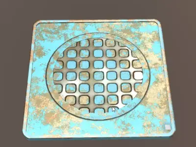 Manholecover3 grunge drain cover Low-poly 3D model