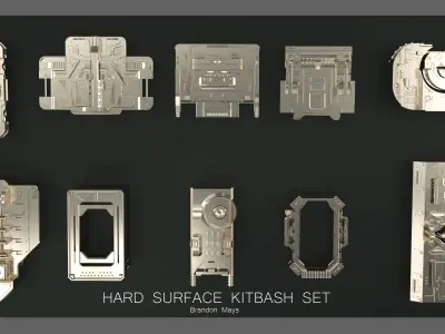 Hard Surface Kitbash Set- Boxes 3D model