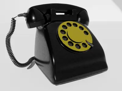 Telephone vintage Low-poly 3D model