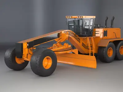 Generic Motor Grader Low-poly 3D model