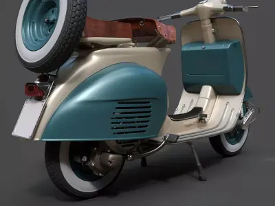 Vespa VNB 125-B Classic Scooter - High-Poly 3D Model 3D model