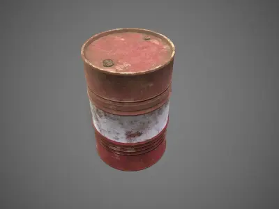 Low poly sandy Oildrum 03 PBR Game-ready Low-poly 3D model