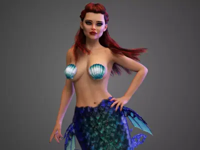 Mermaid with tail 3D model
