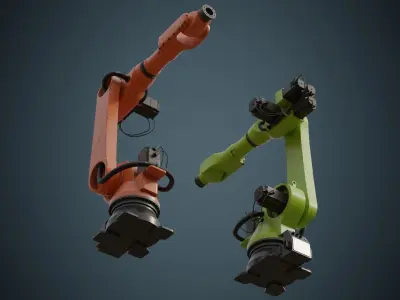 Industrial Robot 4B Low-poly 3D model