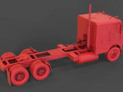 White Freightliner WF 3D print model