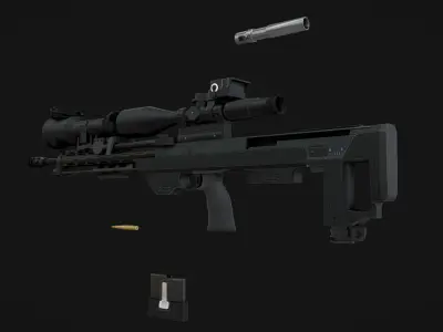 DSR-50 Low-poly 3D model