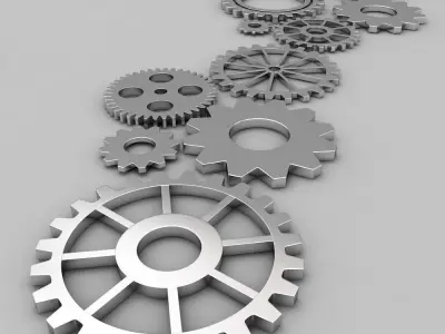Mechanical gears belt 3d model  3D model