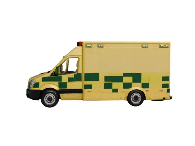 Modern Generic Ambulance Emergency Response Vehicle 04 3D model