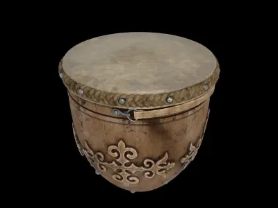 Kazakh Traditional Drum Dauilpaz 3D model