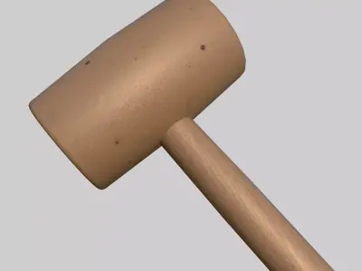Wooden Mallet Low-poly 3D model purchase