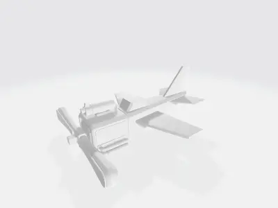 War propeller plane Low-poly 3D model