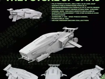 3D Printable Sci Fi Spaceship Model 3D print model