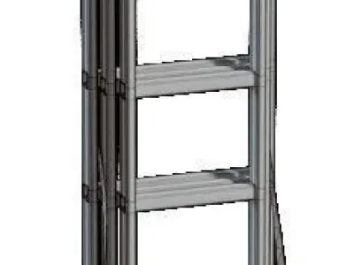 Ladder exercise with orange handles 3D model