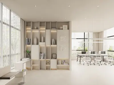  Office interior scene 02 3D model