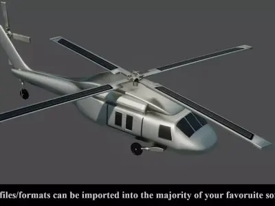 Helicopter - Game Ready - PBR 3D model Low-poly 3D model