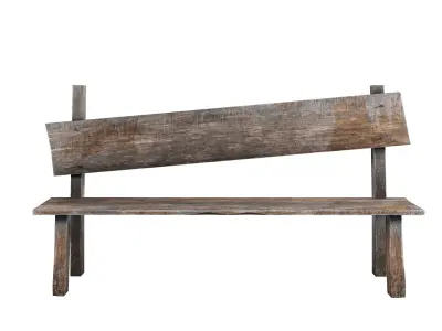 Old Bench Low-poly Free low-poly 3D model