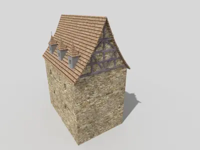 medieval building Low-poly 3D model