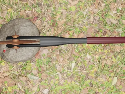 Zombie saw bat Low-poly 3D model