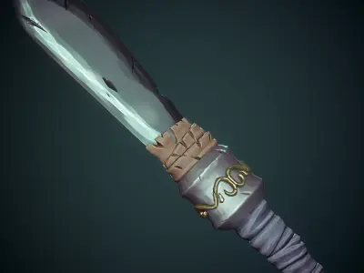 Stylize knife Low-poly 3D model