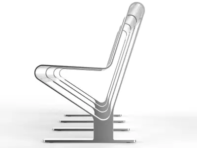 Waiting Room Seat V1 3 Seats 3D model