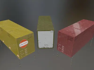 Container package Low-poly 3D model