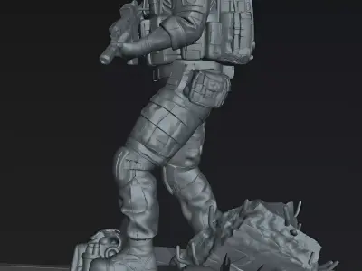 Combat Soldier  Medic Modern Tactical Military STL Miniature 3D print model
