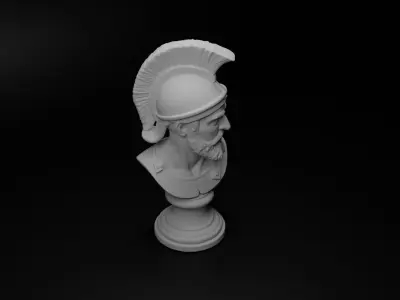 Ancient Greek Hoplite Bust Chess 3D print model