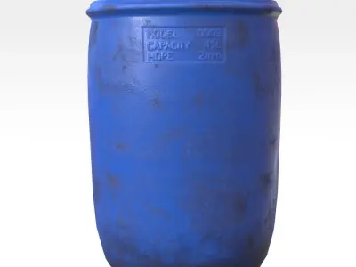 Plastic Barrel - Type C Low-poly 3D model