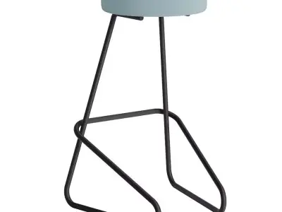 Big Fabric Seated Bar Stool Tecta 3D model
