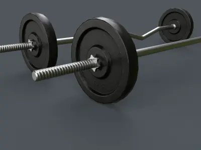 PBR Adjustable Barbell Set A2 Low-poly 3D model