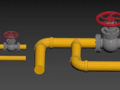  Valve With Gas Pipe 3D model