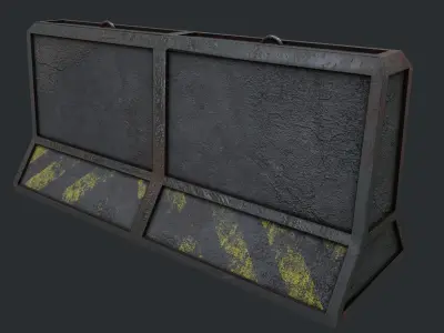 Concrete Barrier RoadBlock Barricade 3D Model Pack purchase