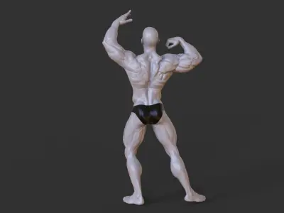 Bodybuilder Pose 3D print model 2