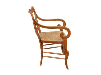 Antique Wood Armchair 3D model