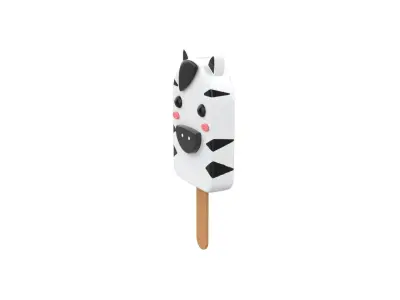 Cartoon Zebra Ice Cream Cute Low-poly 3D model
