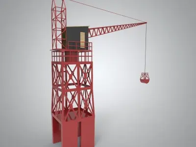 Industrial and port crane Low-poly 3D model purchase