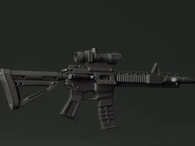 Assault Rifle Low-poly 3D model buy
