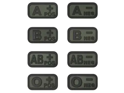 Blood Group Patches Low-poly 3D model