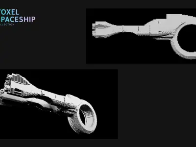 3D VOXEL SPACESHIP Collection 1 3D model
