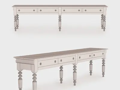 Traditional Console Table 3D model